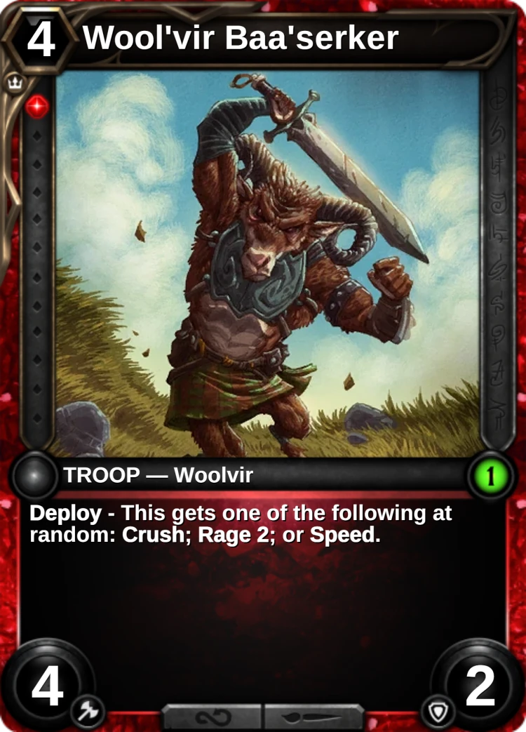 Wool'vir Baa'serker: the card