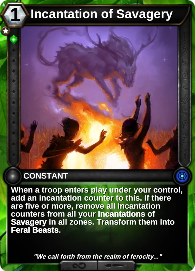 Incantation of Savagery: the card