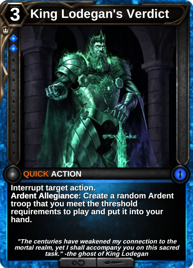King Lodegan's Verdict: the card