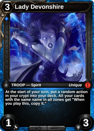 Lady Devonshire: the card this item changes