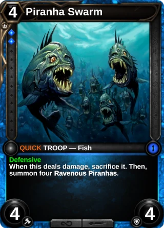 Piranha Swarm: the card this item changes