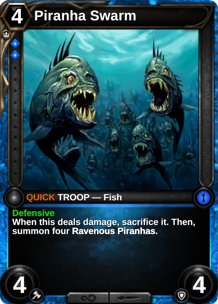 Piranha Swarm: the card