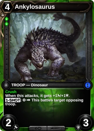 Ankylosaurus: the card this item changes