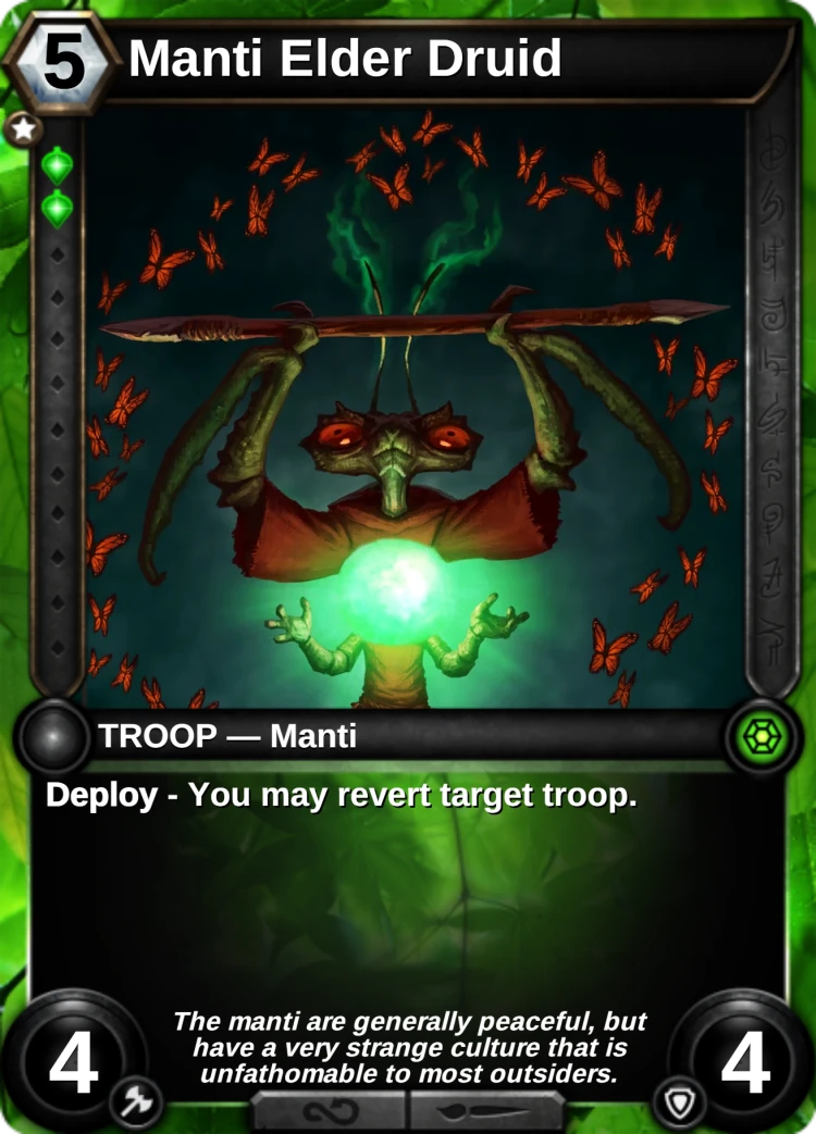 Manti Elder Druid: the card