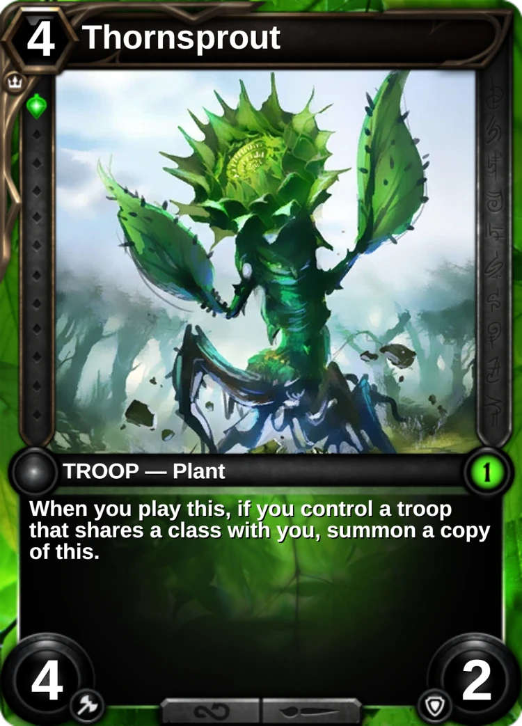 Thornsprout: the card