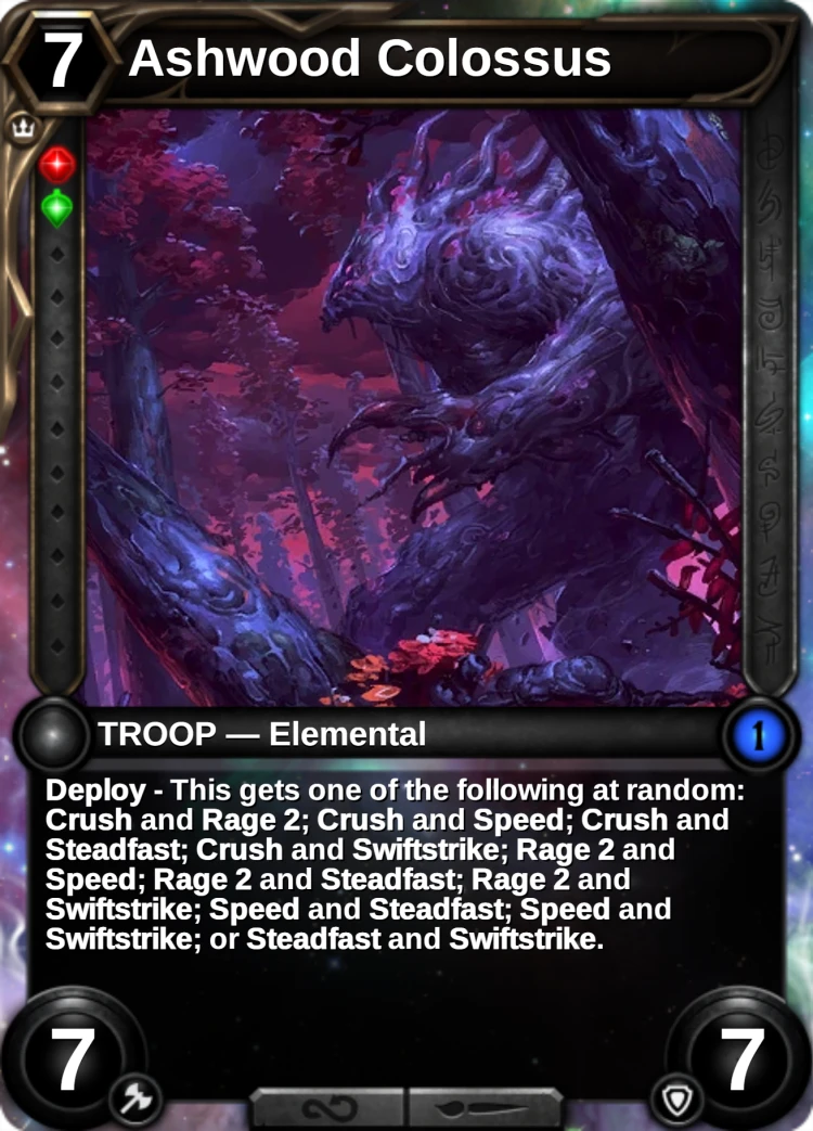 Ashwood Colossus: the card
