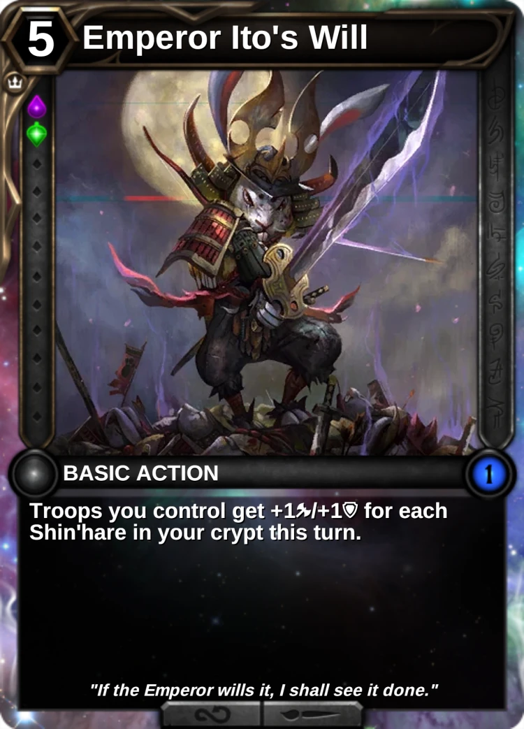Emperor Ito's Will: the card