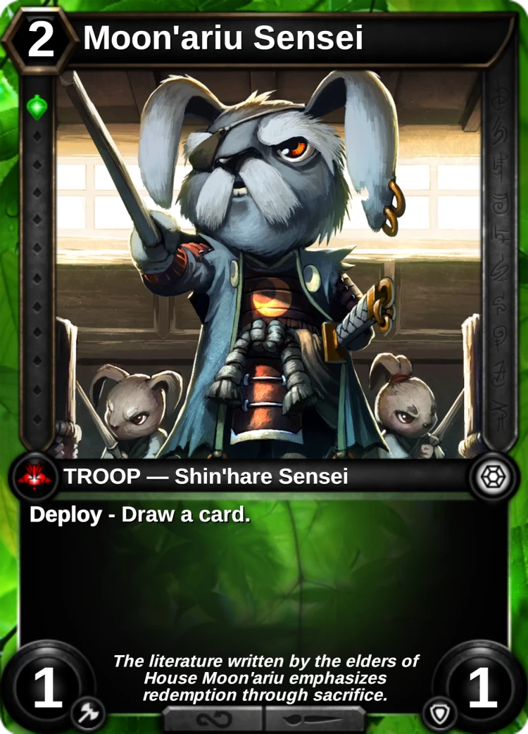 Moon'ariu Sensei: the card