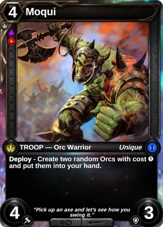 Moqui: the card this item changes
