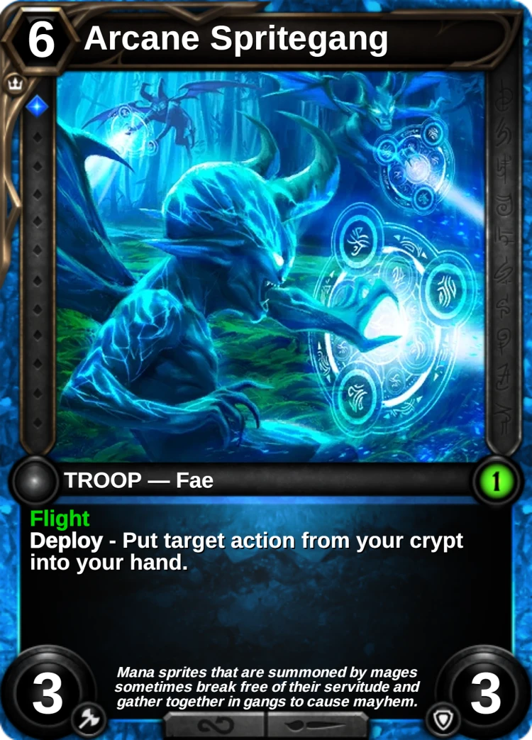 Arcane Spritegang: the card