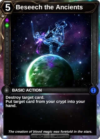 Beseech the Ancients: the card this item changes