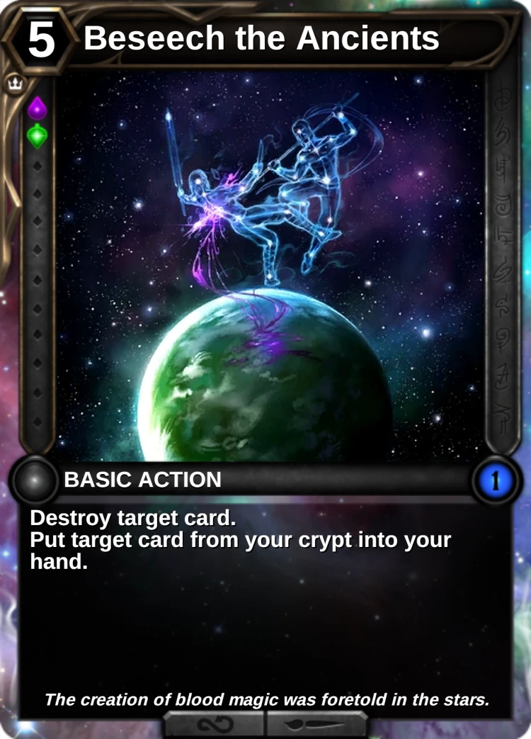 Beseech the Ancients: the card