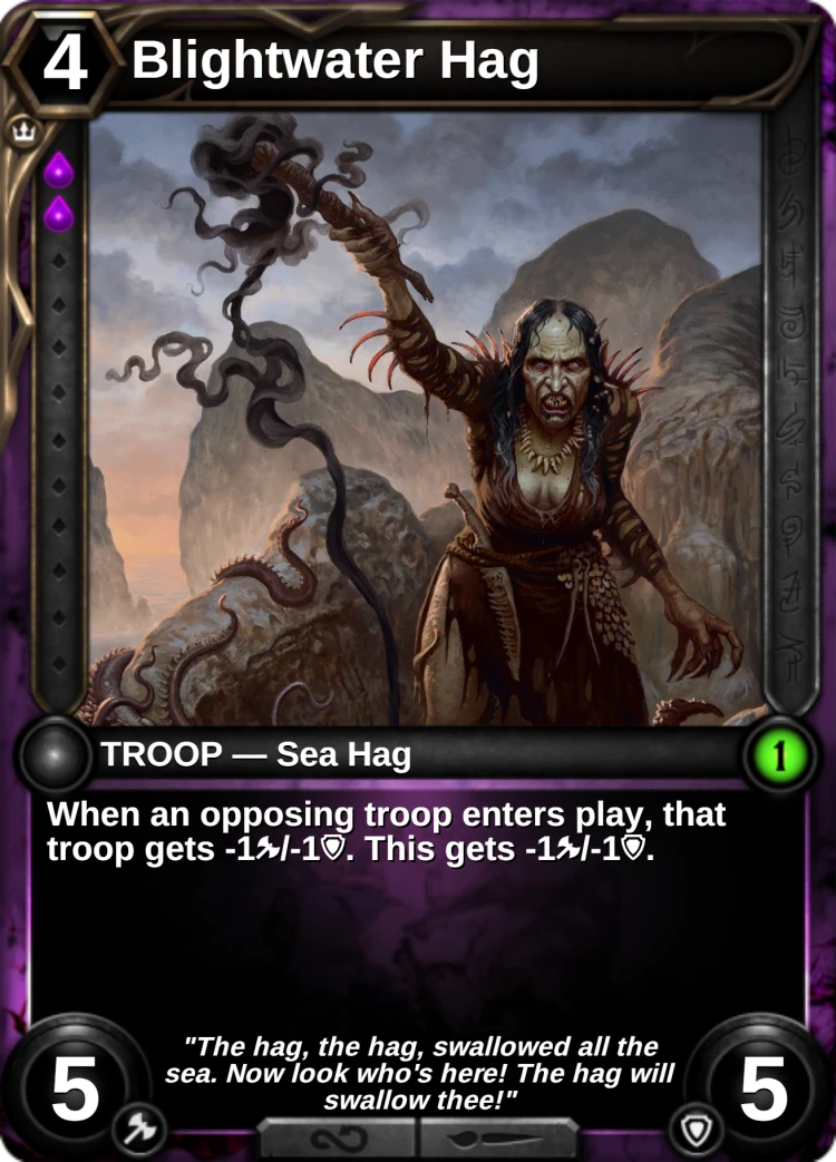 Blightwater Hag: the card