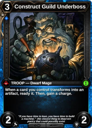 Construct Guild Underboss: the card this item changes