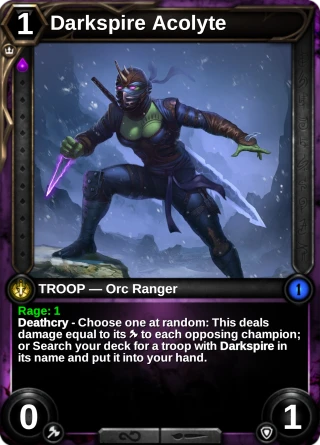 Darkspire Acolyte: the card this item changes