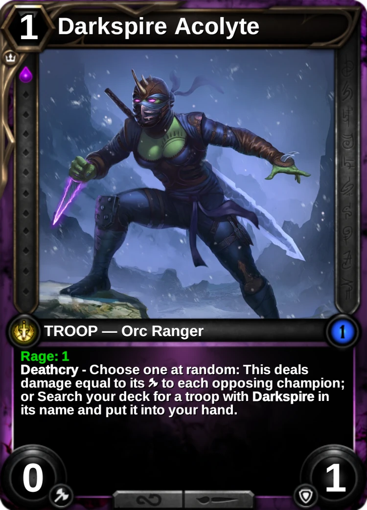 Darkspire Acolyte: the card