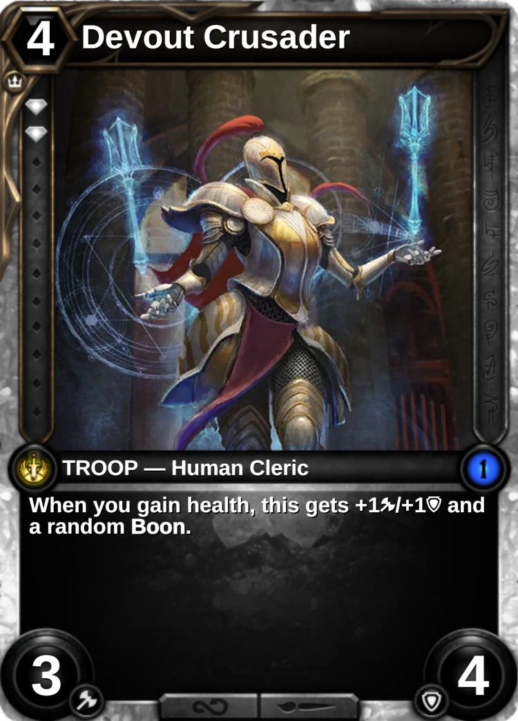 Devout Crusader: the card