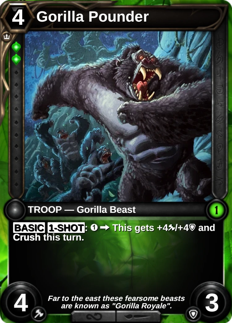 Gorilla Pounder: the card