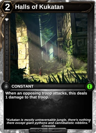 Halls of Kukatan: the card this item changes