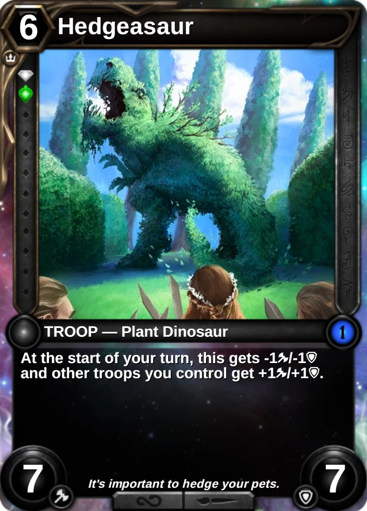 Hedgeasaur: the card