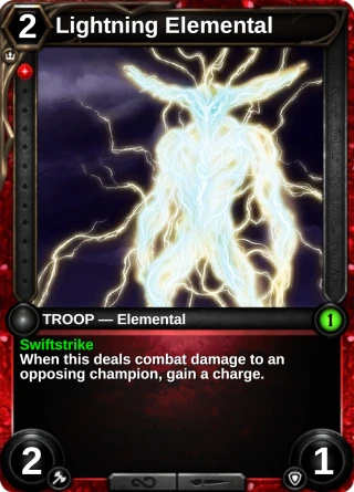 Lightning Elemental: the card this item changes