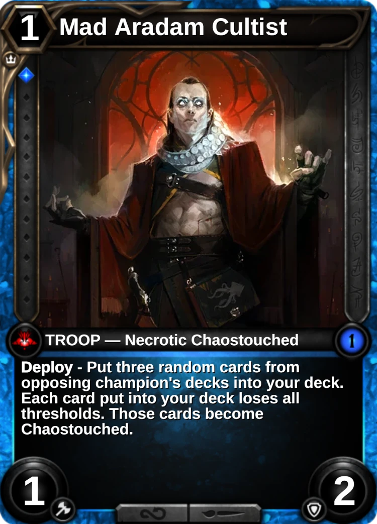 Mad Aradam Cultist: the card
