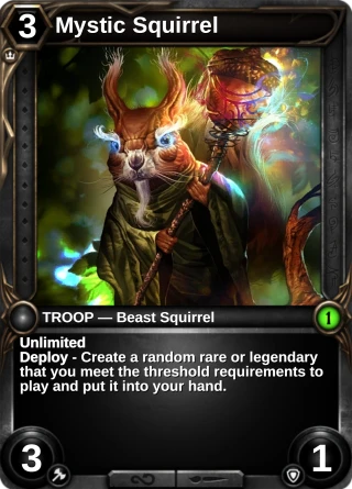 Mystic Squirrel: the card this item changes