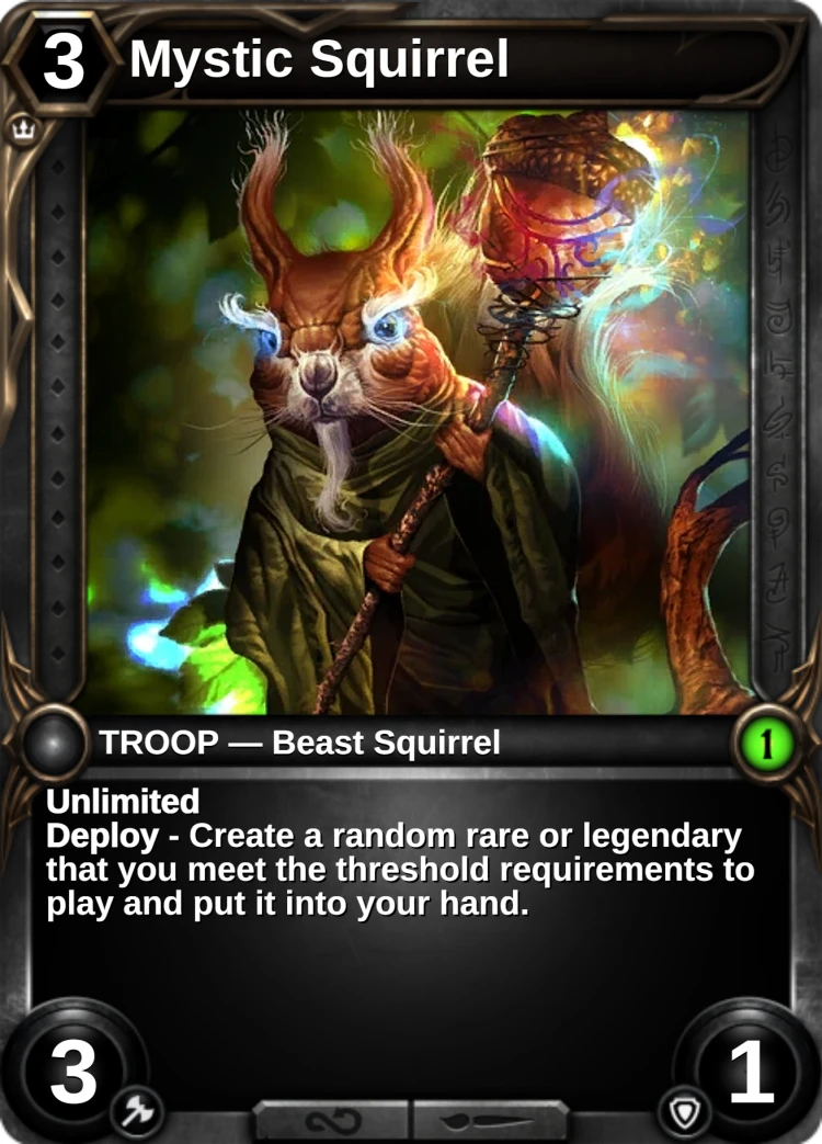 Mystic Squirrel: the card