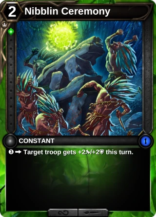 Nibblin Ceremony: the card this item changes