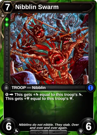 Nibblin Swarm: the card this item changes