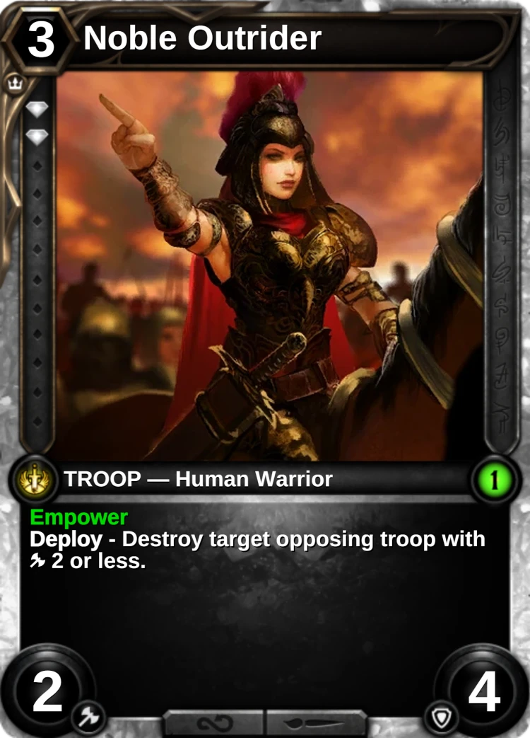 Noble Outrider: the card