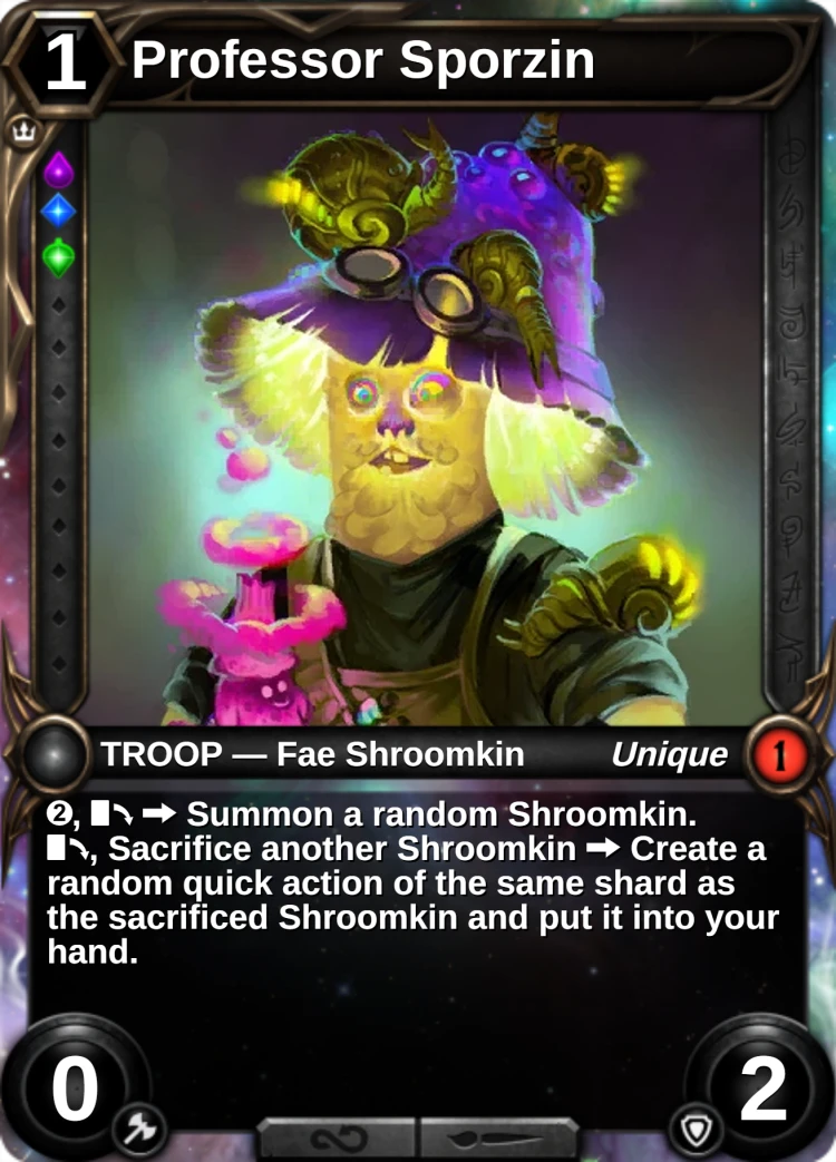 Professor Sporzin: the card