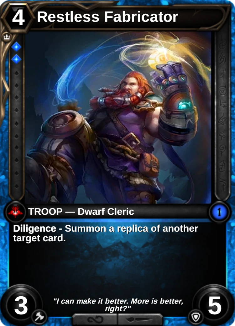 Restless Fabricator: the card