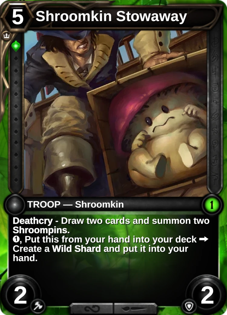 Shroomkin Stowaway: the card