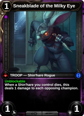 Sneakblade of the Milky Eye: the card this item changes