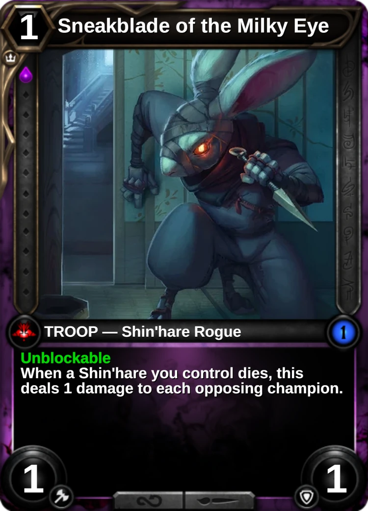 Sneakblade of the Milky Eye: the card