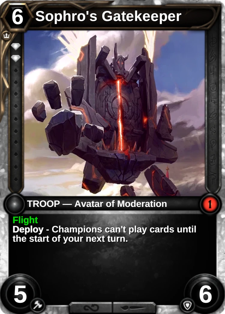 Sophro's Gatekeeper: the card