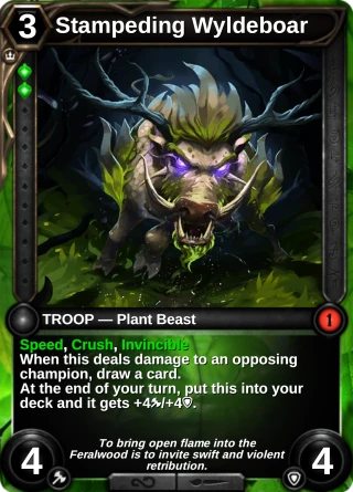 Stampeding Wyldeboar: the card this item changes