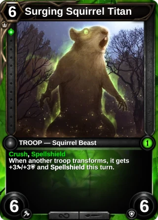 Surging Squirrel Titan: the card this item changes