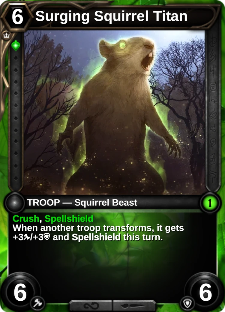Surging Squirrel Titan: the card