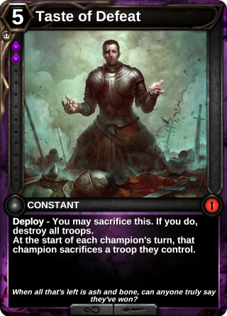 Taste of Defeat: the card this item changes