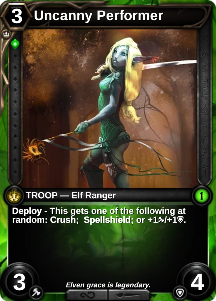 Uncanny Performer: the card