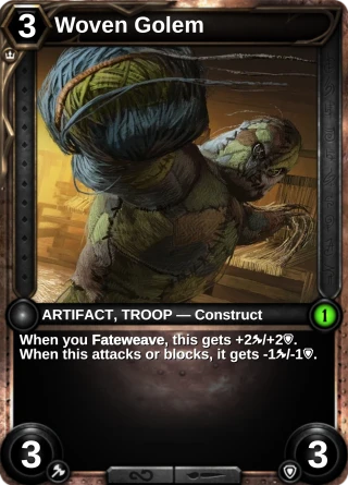 Woven Golem: the card this item changes