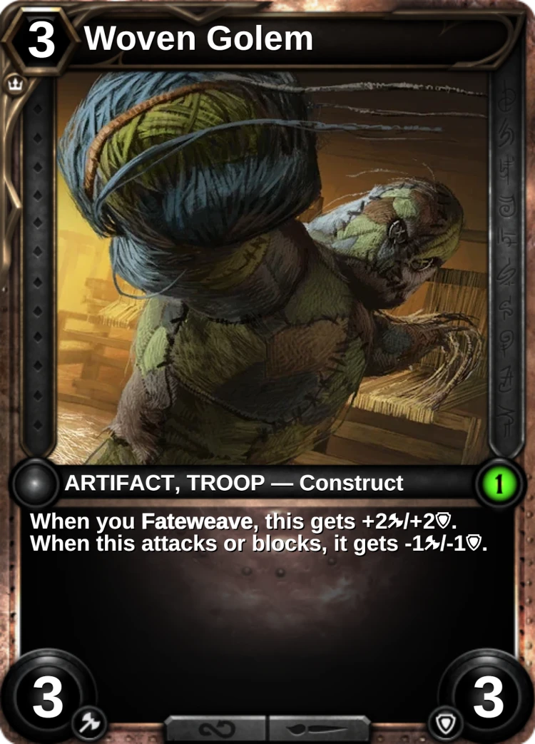 Woven Golem: the card