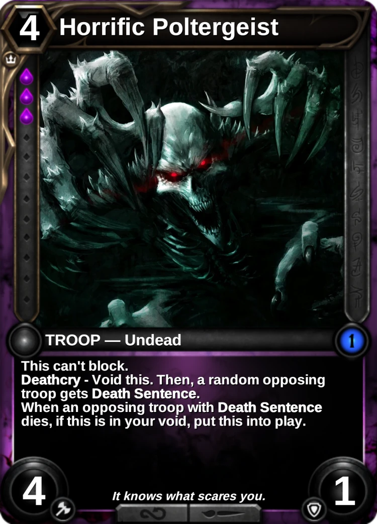 Horrific Poltergeist: the card