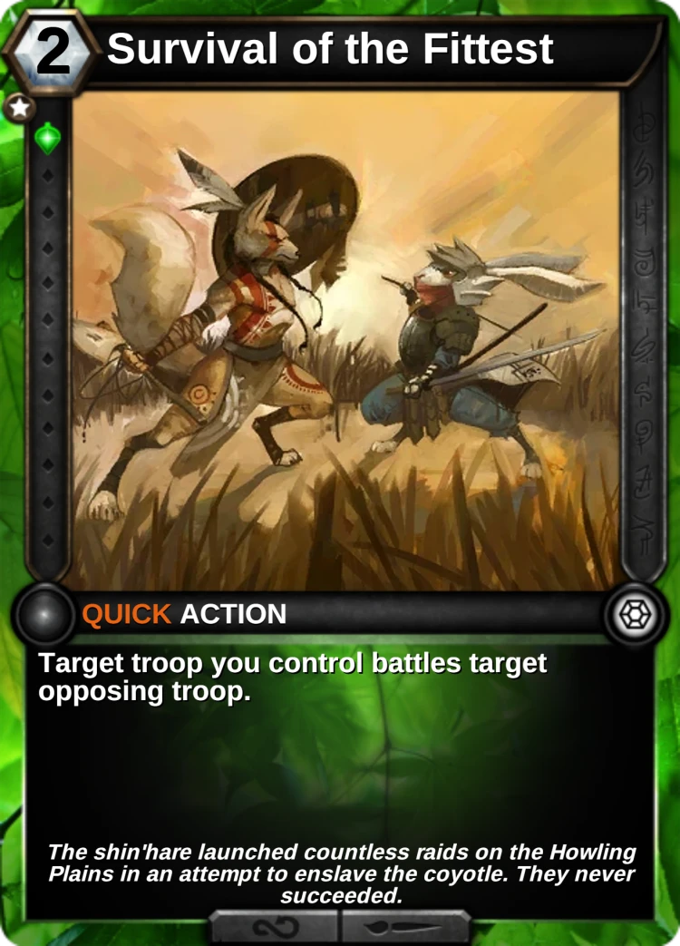 Survival of the Fittest: the card
