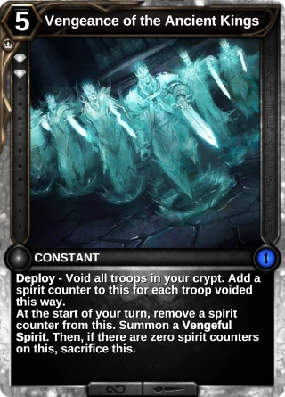 Vengeance of the Ancient Kings: the card this item changes