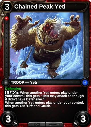 Chained Peak Yeti: the card this item changes