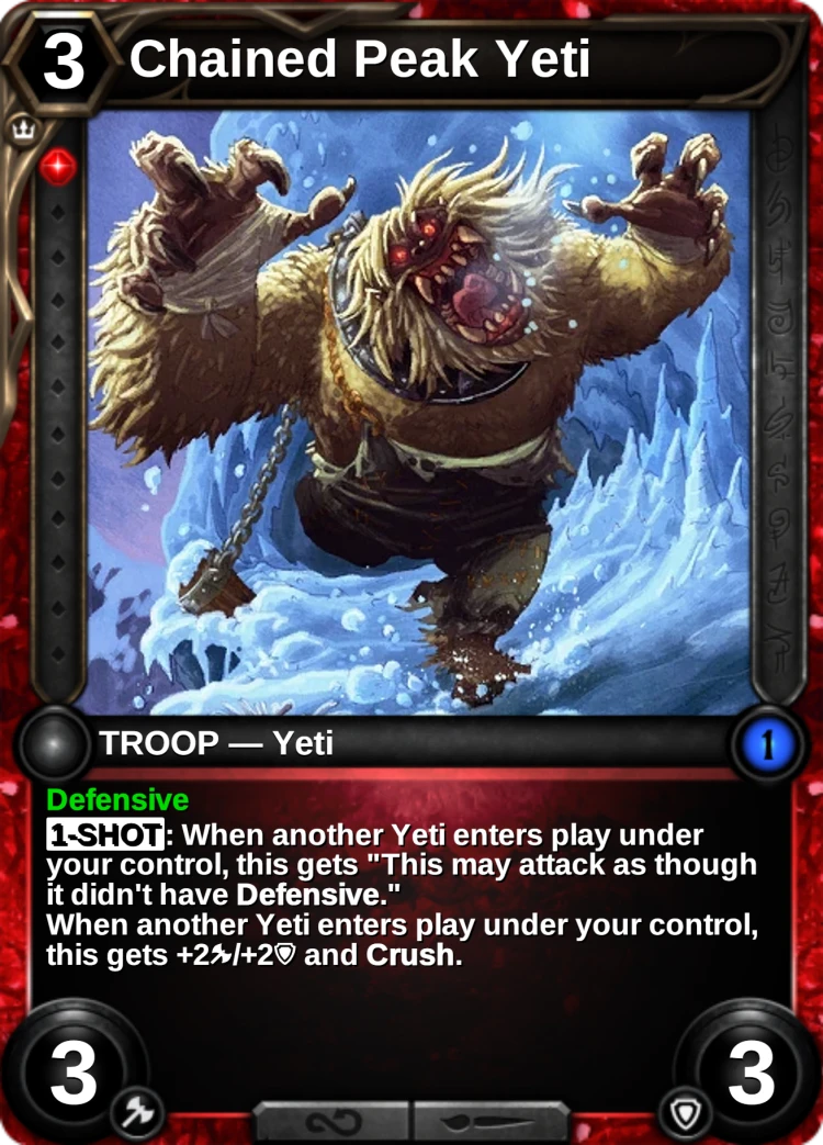 Chained Peak Yeti: the card