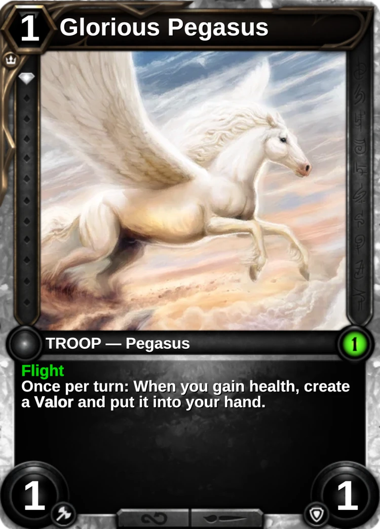 Glorious Pegasus: the card